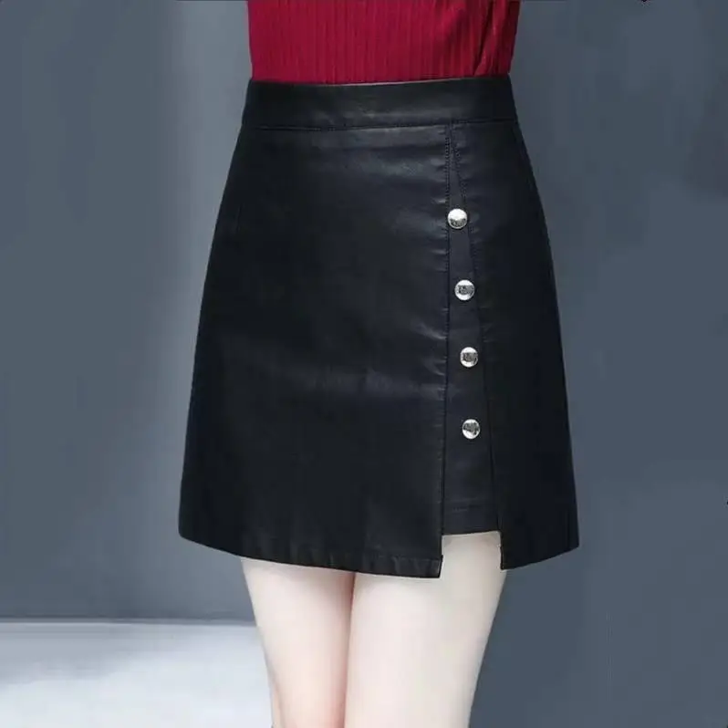 Mother simple PU leather skirts button High Waist Wide shorts women Streetwear Clothing female shorts
Mother simple PU leather skirts button High Waist Wide shorts women Streetwear Clothing female shorts
