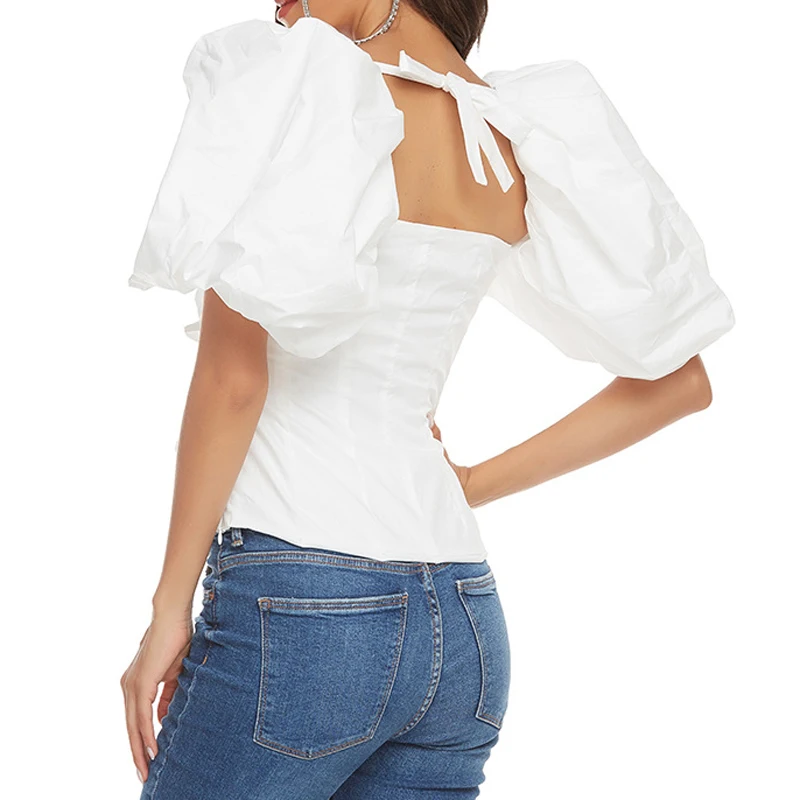 STREET Newest HIGH Fashion 2021 Designer dress Women's Square Collar Bow Lantern Sleeve Ruffles Blouse Top
STREET Newest HIGH Fashion 2021 Designer dress Women's Square Collar Bow Lantern Sleeve Ruffles Blouse Top