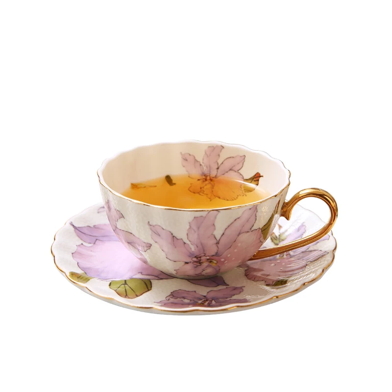 British Pastoral Bone China Tea Cup Saucer Set Romantic Ceramic Coffee Cups Porcelain Teacup Home Decoration Accessories
British Pastoral Bone China Tea Cup Saucer Set Romantic Ceramic Coffee Cups Porcelain Teacup Home Decoration Accessories