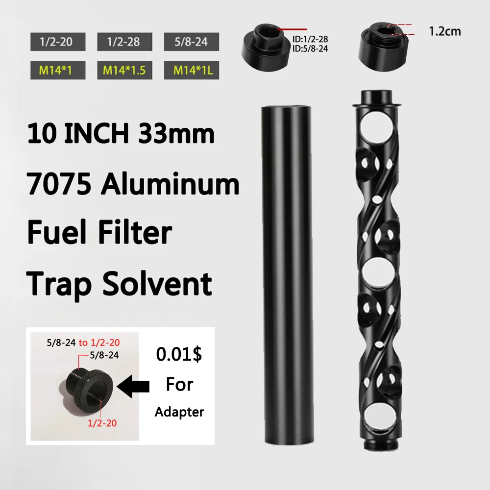 10inch Spiral 1/2-28 5/8-24 Single Core Aluminum Car Fuel Filter Fuel Trap Solvent Filters For NAPA 4003 WIX 24003 With Adapter
10inch Spiral 1/2-28 5/8-24 Single Core Aluminum Car Fuel Filter Fuel Trap Solvent Filters For NAPA 4003 WIX 24003 With Adapter