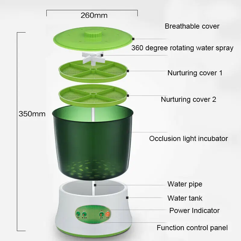 Food Grower Seed been Sprout Machine Automatic Home Sprouter System Healthy DIY
Food Grower Seed been Sprout Machine Automatic Home Sprouter System Healthy DIY