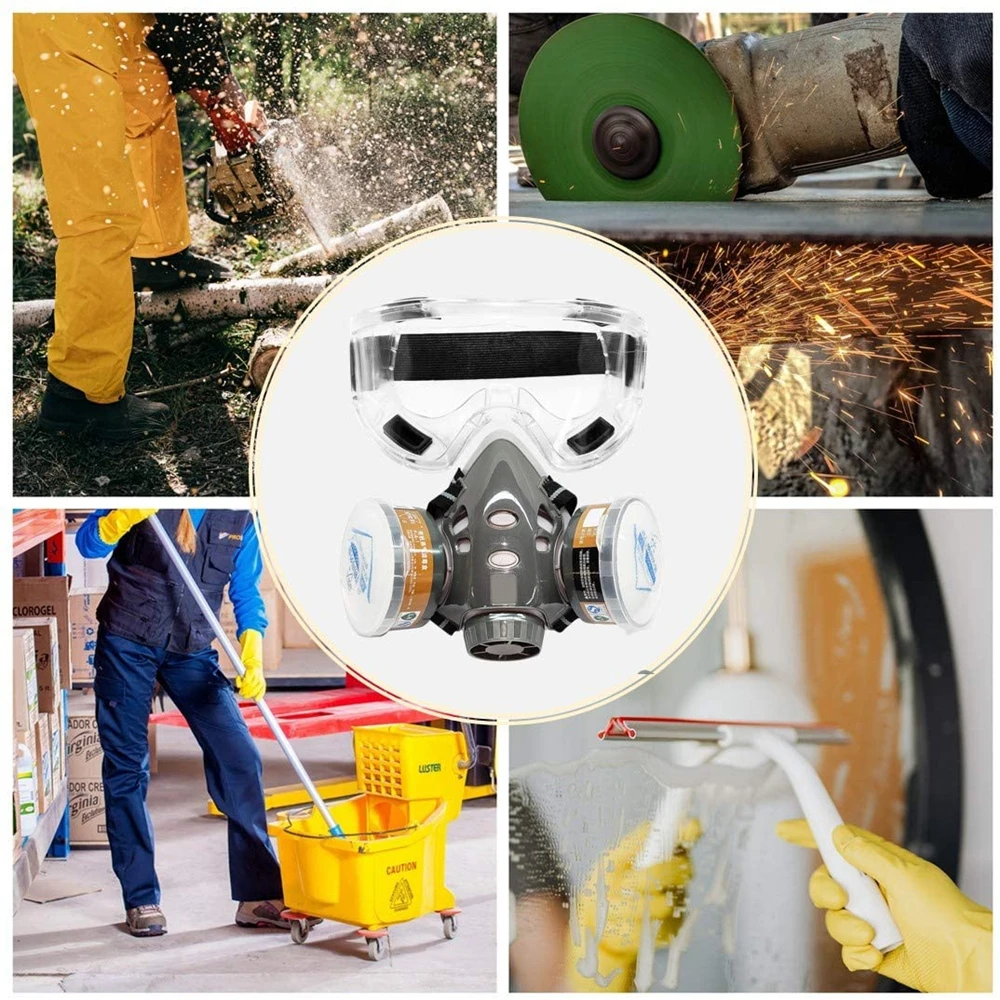 Reusable Respirator Mask With Goggles Applied To Cleaning Grinding Painting Sawing Welding Industrial Maintenance (Medium)
Reusable Respirator Mask With Goggles Applied To Cleaning Grinding Painting Sawing Welding Industrial Maintenance (Medium)