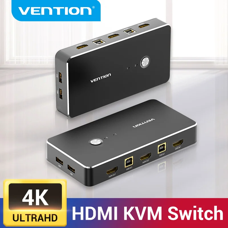 Vention HDMI KVM переключатель USB 2 0 для принтера монитор клавиатура мышь шт обмен 1
