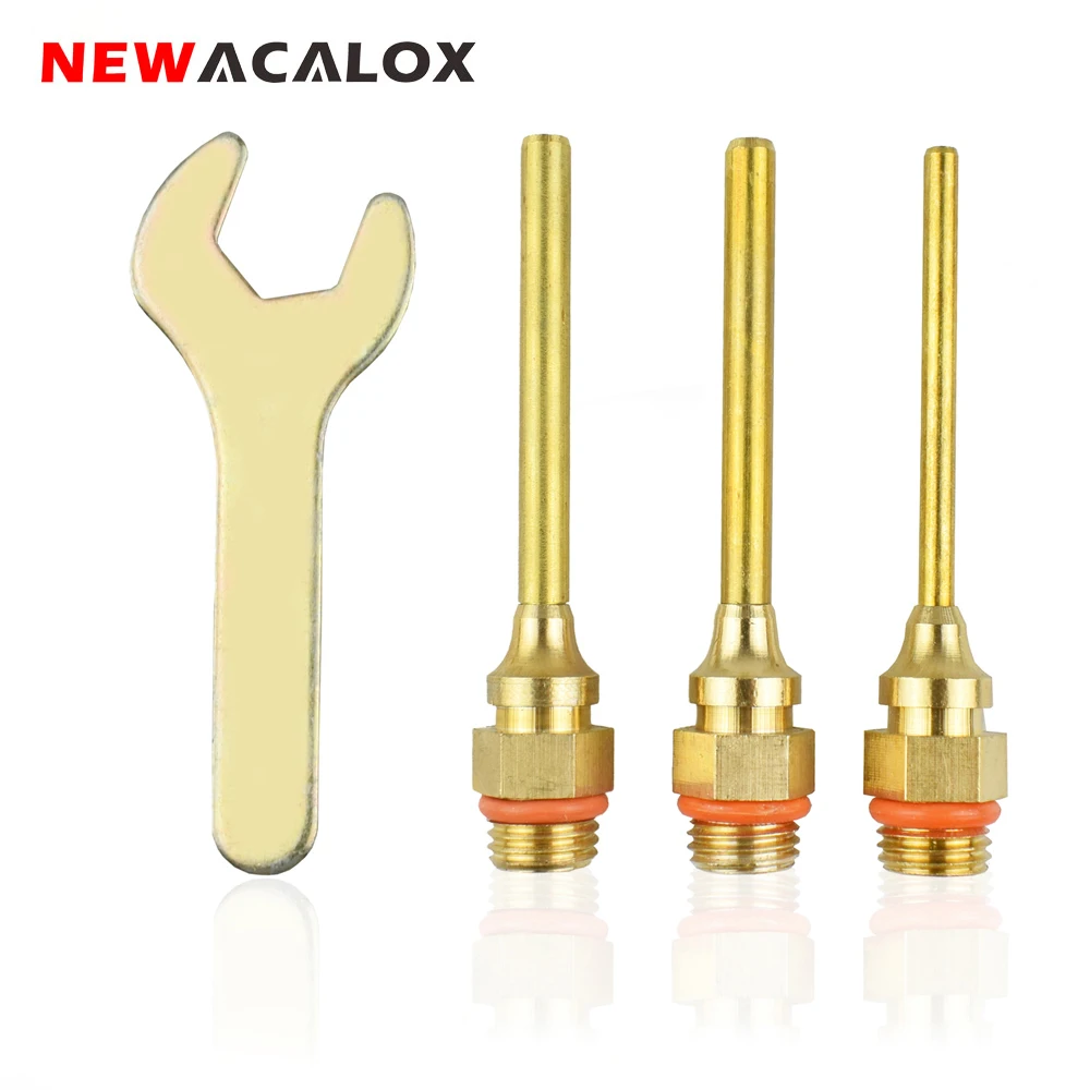 NEWACALOX 4 шт. сопла термоклеевого пистолета 1 5x70 мм 2 0x70 3 медная автоматический 11