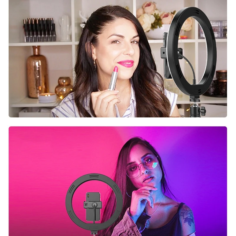 RISE-10 Inch RGB Colorful Ring Light, Live Fill Light with Triple-cornered Bracket, Desktop Full-Color Selfie Light
RISE-10 Inch RGB Colorful Ring Light, Live Fill Light with Triple-cornered Bracket, Desktop Full-Color Selfie Light