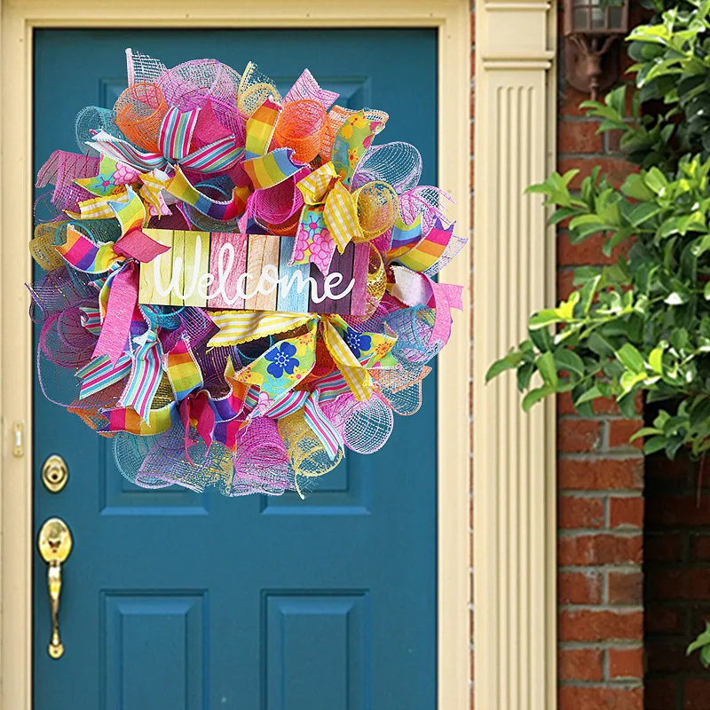 2022 New Christmas Wreath for Door Decor Welcome Plastic Colorful Rainbow Flower New Year Party Xms Wreaths Home Ornaments
2022 New Christmas Wreath for Door Decor Welcome Plastic Colorful Rainbow Flower New Year Party Xms Wreaths Home Ornaments
