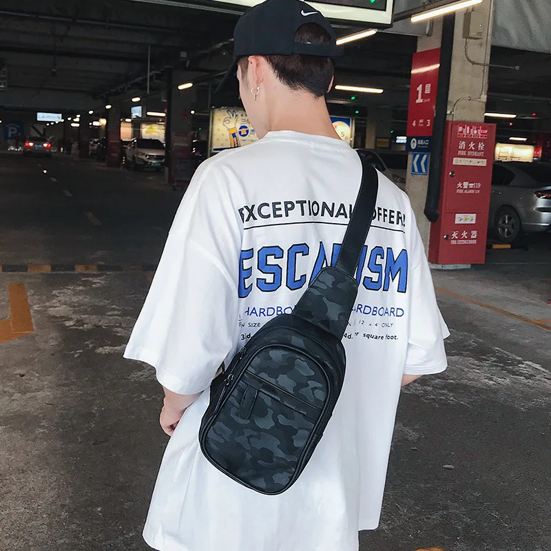 Brand Crossbody Chest Bag Camouflage Leather PU Men's Chest Pack Casual Male Messenger Single Shoulder Bag Key Phone Rucksack
Brand Crossbody Chest Bag Camouflage Leather PU Men's Chest Pack Casual Male Messenger Single Shoulder Bag Key Phone Rucksack