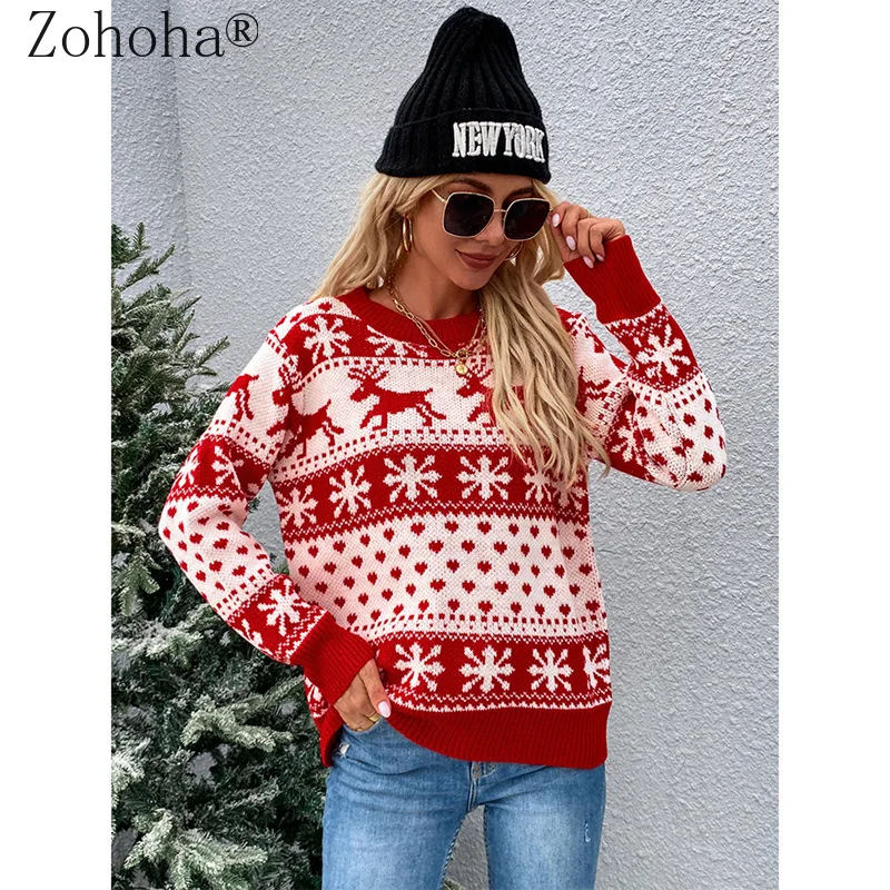 Женский свободный пуловер Zohoha, теплый Рождественский свитер с круглым вырезом, мягкий вязаный свитер для женщин, 2021
Женский свободный пуловер Zohoha, теплый Рождественский свитер с круглым вырезом, мягкий вязаный свитер для женщин, 2021