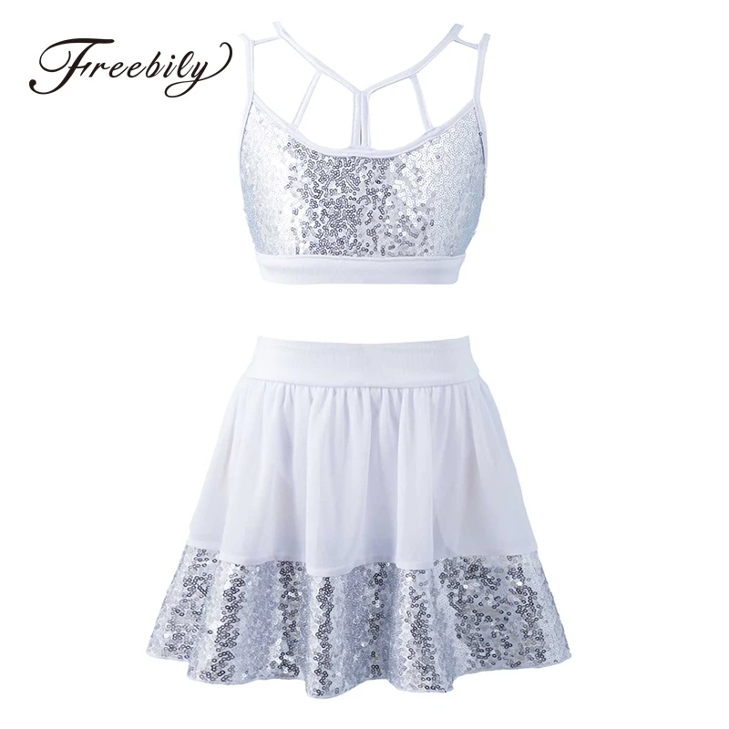 Kids Girls Sleeveless Shiny Sequins Ballet Dance Leotard Dress For Stage Performance Dancewear Sets with Sequins Patchwork Skirt
Kids Girls Sleeveless Shiny Sequins Ballet Dance Leotard Dress For Stage Performance Dancewear Sets with Sequins Patchwork Skirt