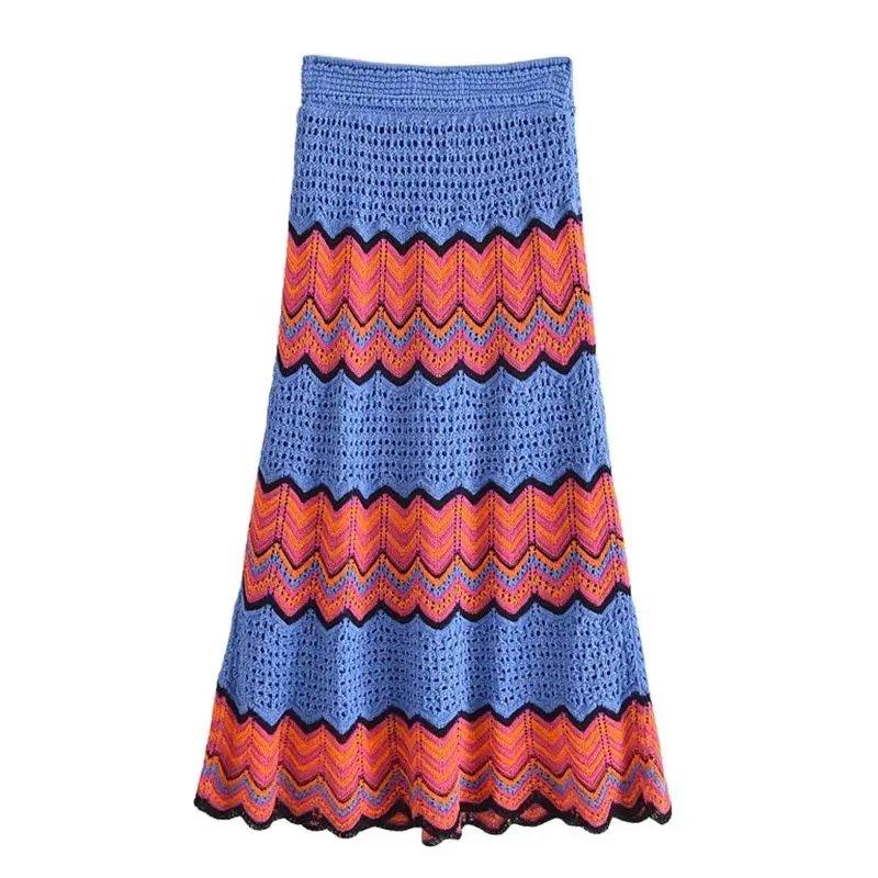 Women's Chic Fashion Striped Knitted Mid-length Skirt Retro High Waist Hollow Inner Wear Female Suit Skirt Ladies Skirt
Women's Chic Fashion Striped Knitted Mid-length Skirt Retro High Waist Hollow Inner Wear Female Suit Skirt Ladies Skirt