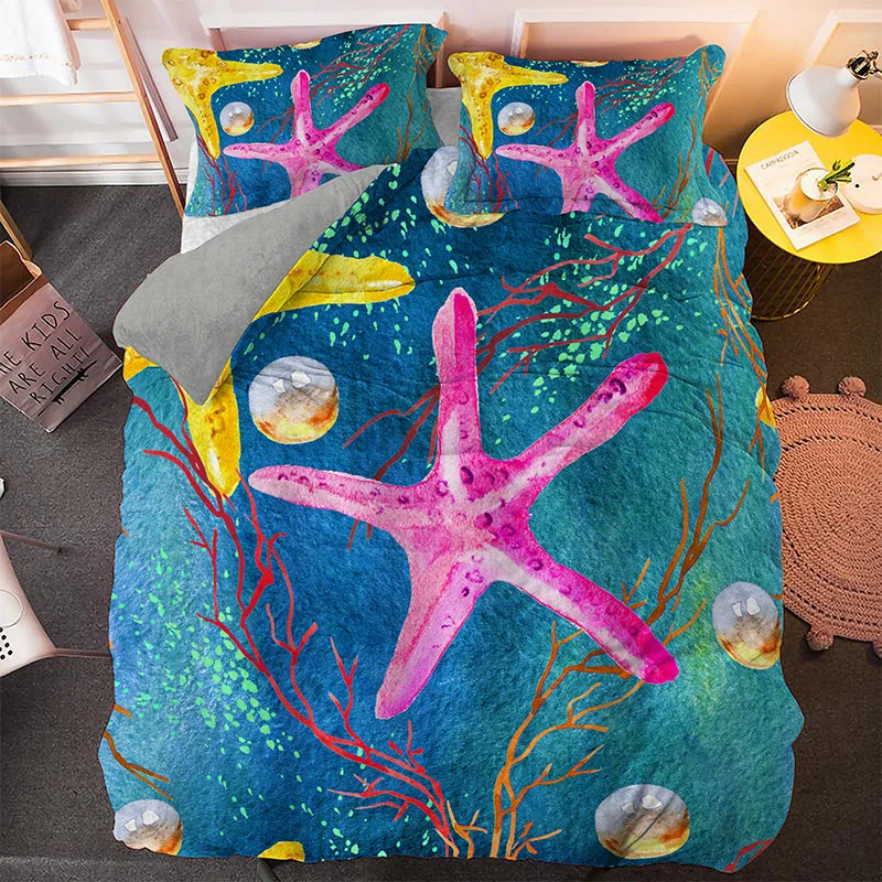 Cartoon Fashion Blue Sea Starfish Bedding Set Full Queen King Size Duvet Covers Double Home Textile With PillowCase Quilt Cover
Cartoon Fashion Blue Sea Starfish Bedding Set Full Queen King Size Duvet Covers Double Home Textile With PillowCase Quilt Cover