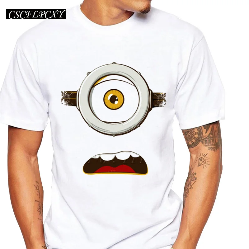 Мужская футболка с принтом миньонов one eye модный Забавный дизайн милые