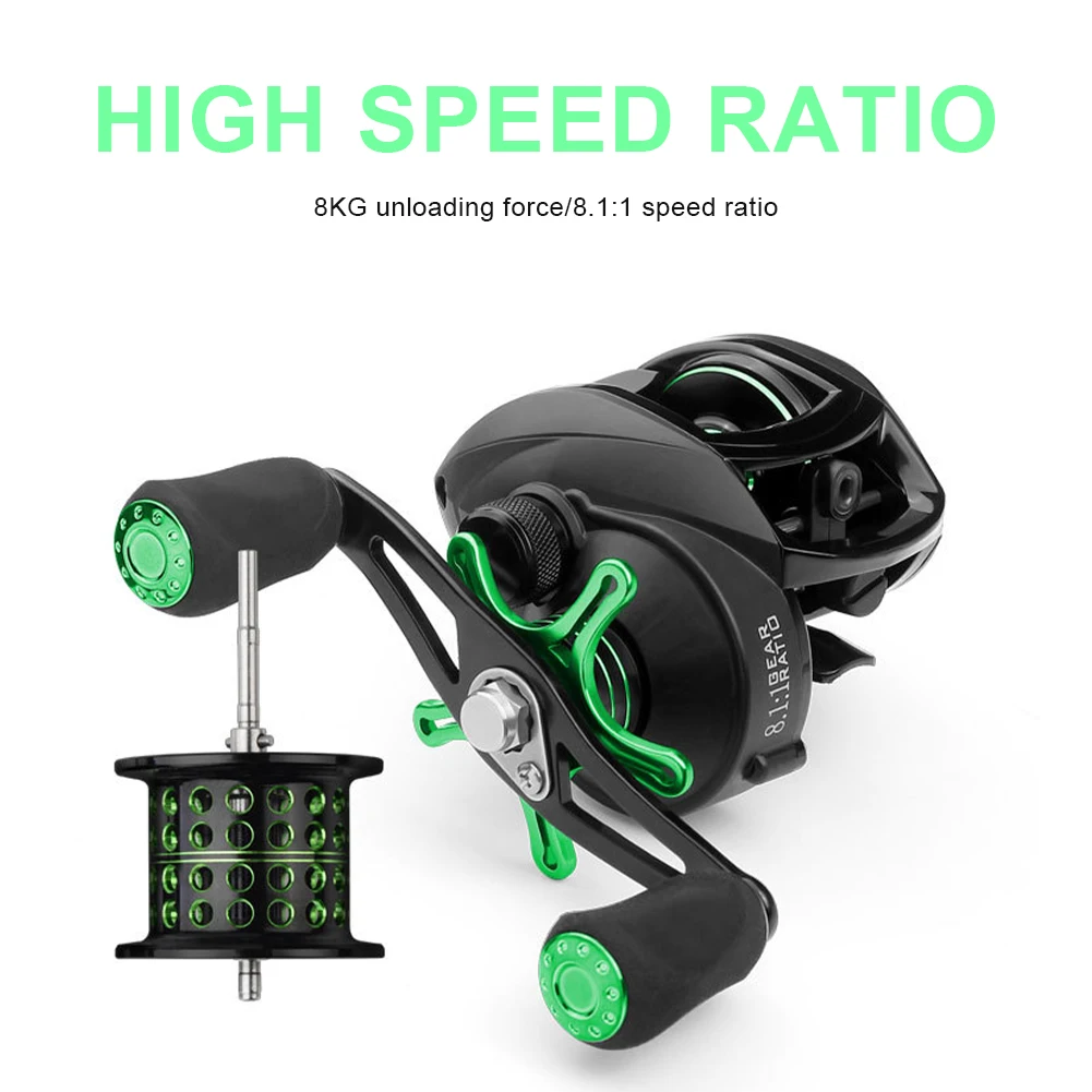 Baitcasting Reel 8.1:1 Gear Ratio 12+1BB 8Kg Max. Drag Fishing Reel Saltwater Bass Fishing Reel Dual Metal Spools Fishing Tackle
Baitcasting Reel 8.1:1 Gear Ratio 12+1BB 8Kg Max. Drag Fishing Reel Saltwater Bass Fishing Reel Dual Metal Spools Fishing Tackle