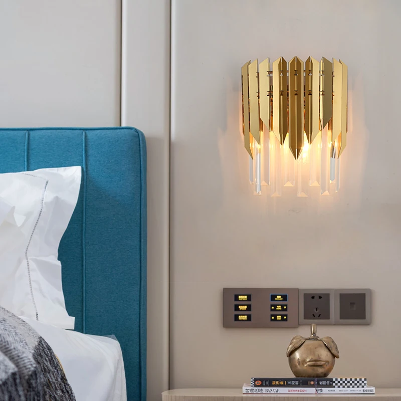 Modern Wall Lights Crystal Gold Creative Personality Home Living Room Video Wall Bedroom Indoor Light Fixtures
Modern Wall Lights Crystal Gold Creative Personality Home Living Room Video Wall Bedroom Indoor Light Fixtures