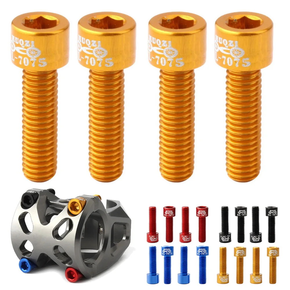 New MUQZI 4Pcs Bicycle Headset Stem Bolts MTB Road Bike Aluminum Alloy Screws Rust-Resistance High Quality
New MUQZI 4Pcs Bicycle Headset Stem Bolts MTB Road Bike Aluminum Alloy Screws Rust-Resistance High Quality