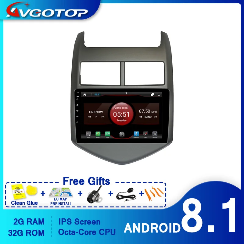 Автомобильный DVD плеер AVGOTOP с GPS Android 10 для CHEVROLET AVEO 2010 2015 мультимедийный