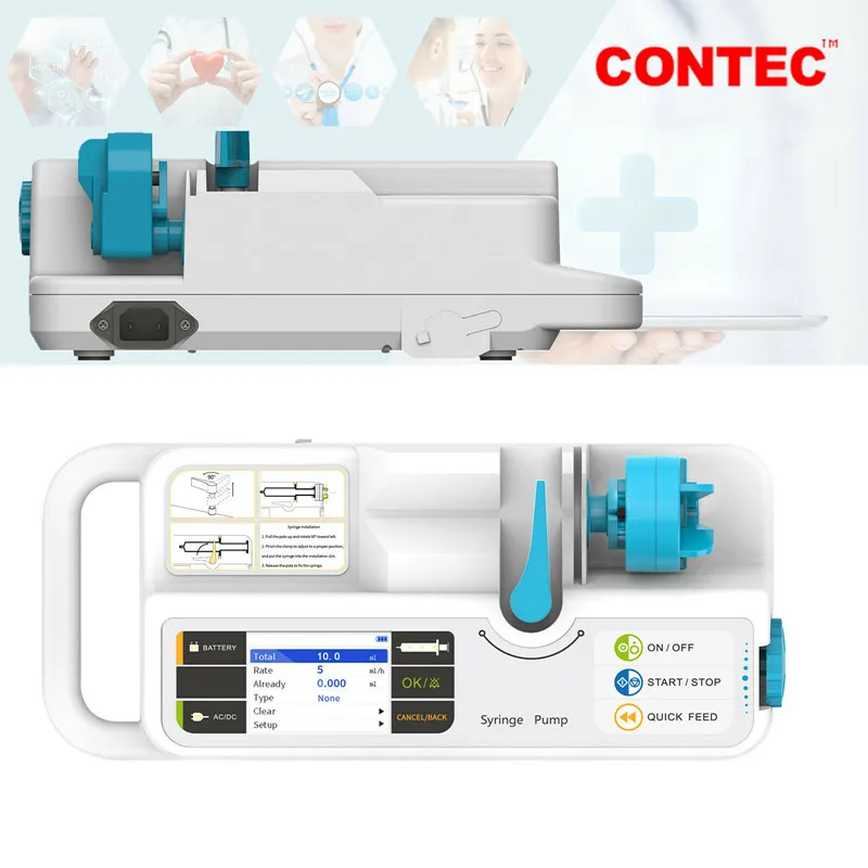 Бренд CONTEC шприц насос SP950 LCD в режиме реального времени сигнализация