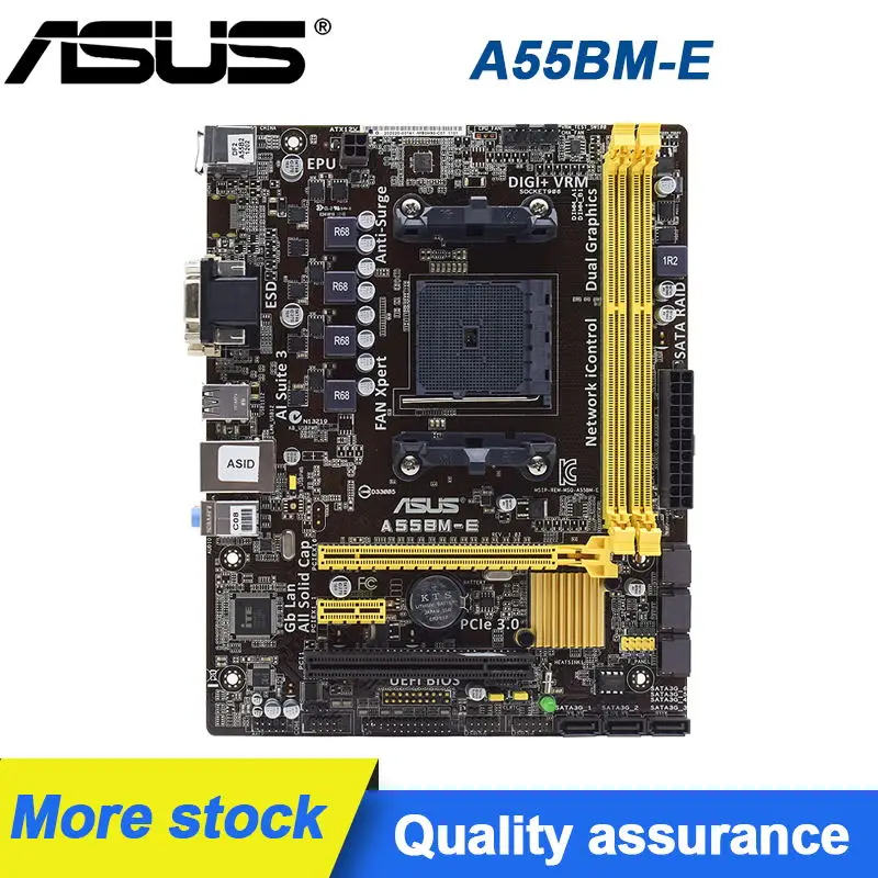 ASUS A55BM-E Socket FM2+ Motherboard DDR3 32GB PCI-E 3.0 USB2.0 Micro ATX AMD A55 Motherboard For AMD A10-7870K A6-5400B cpus 
ASUS A55BM-E Socket FM2+ Motherboard DDR3 32GB PCI-E 3.0 USB2.0 Micro ATX AMD A55 Motherboard For AMD A10-7870K A6-5400B cpus