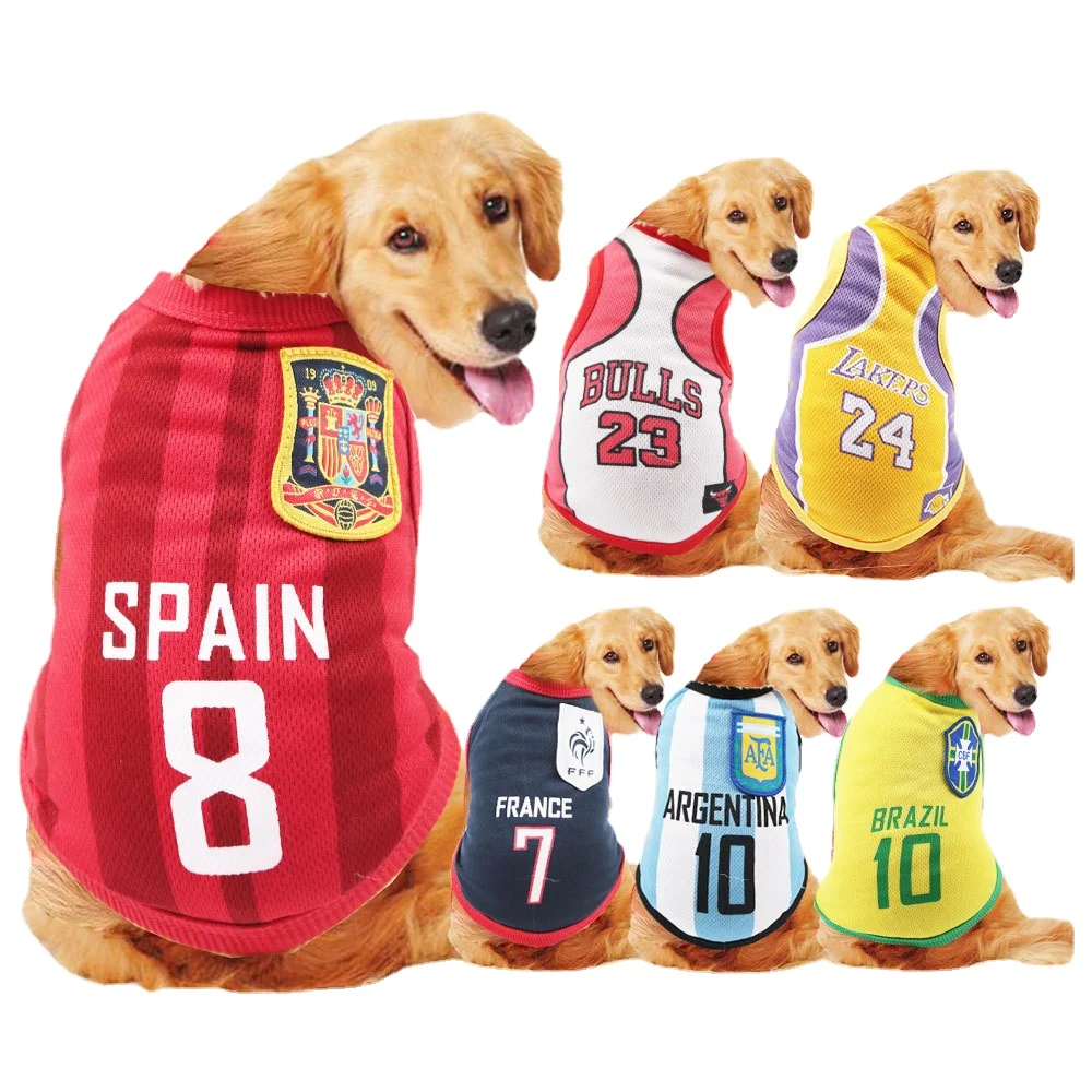 Одежда для собак сетчатый жилет маленьких средних и больших Футбольная форма