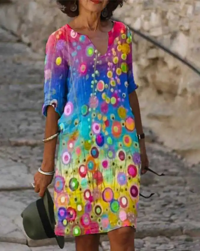 2021 Summer Elegant Floral Print Party Dress Women Vintage V-Neck Short Sleeve Dress Ladies Casual Loose A-Line Dress Vestidos
2021 Summer Elegant Floral Print Party Dress Women Vintage V-Neck Short Sleeve Dress Ladies Casual Loose A-Line Dress Vestidos