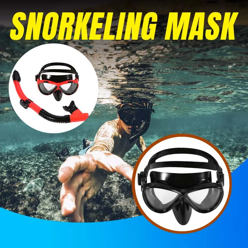 

Scuba Diving Mask Tube Set Snorkeling Mask Goggles Glasses Diving Swimming Easy Breath Dry Snorkel