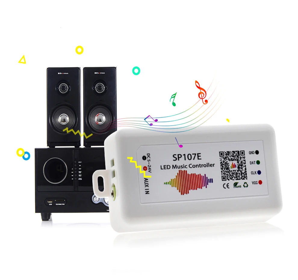 Bluetooth светодиодный музыкальный контроллер RGBW, светодиодная полоса, светодиодный контроллер SP107E светильник вые контроллеры SPI через приложе... 
Bluetooth светодиодный музыкальный контроллер RGBW, светодиодная полоса, светодиодный контроллер SP107E светильник вые контроллеры SPI через приложе...