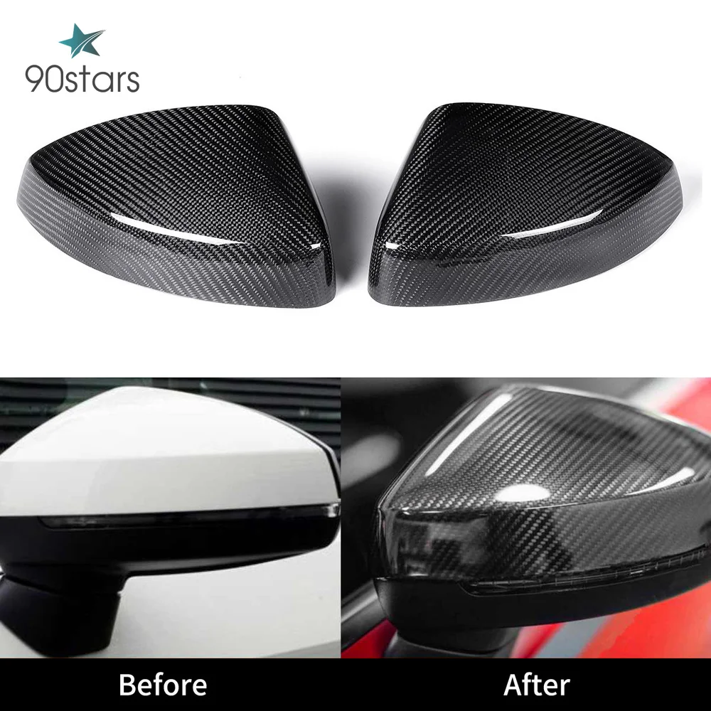 

For Audi RS3 A3 8V S3 Carbon Mirror Cover Rear View With & Without Lane Side Assist Replacement Gloss Black 2014-2017 2018 2019