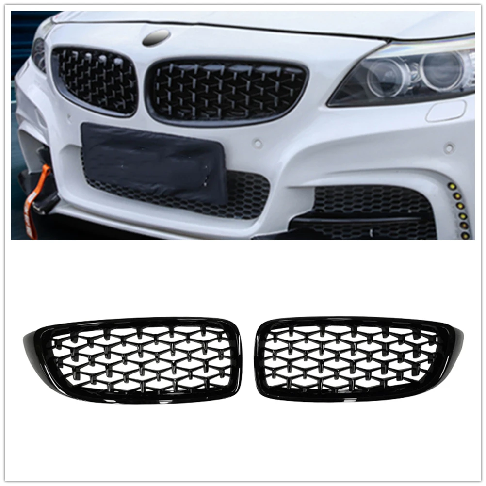 

Front Kidney Grille Grill For BMW 4 Series F32 F33 F36 F82 F83 M4 F80 M3 2014-2020 Black Diamond Style Upper Bumper Hood Mesh