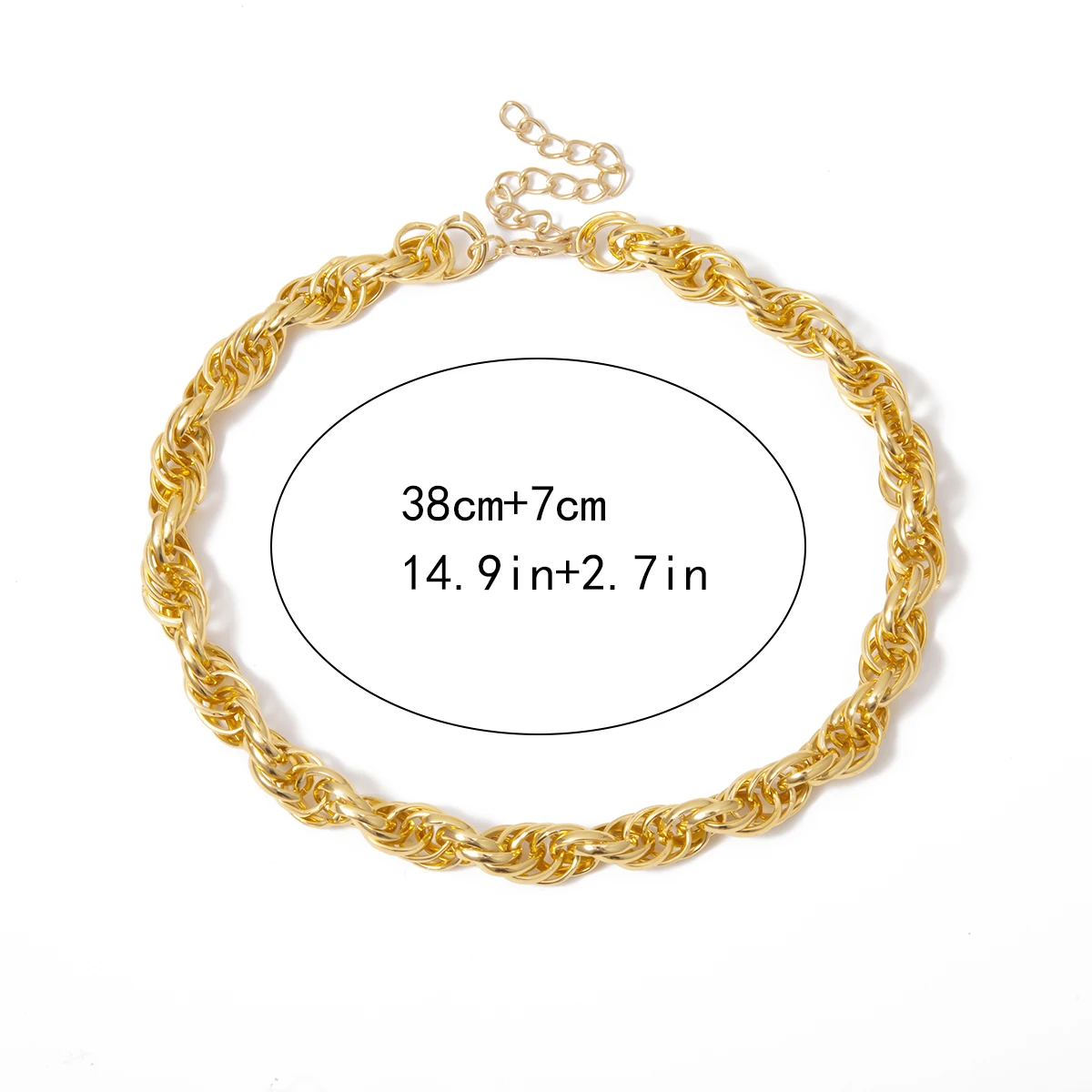 SHIXIN Punk Twisted Chain Necklace for Women Gold Short Choker Necklace Collar Exaggerated Goth Fashion Collier Femme 2019 Gifts
SHIXIN Punk Twisted Chain Necklace for Women Gold Short Choker Necklace Collar Exaggerated Goth Fashion Collier Femme 2019 Gifts