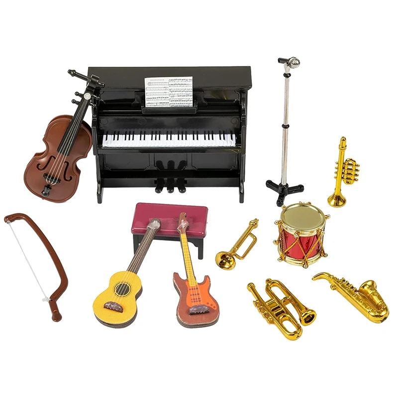Dollhouse Miniature Musical Instrument Set 12PcsMini Dollhouse Musical Instrument Model Dollhouse Decoration Accessories
Dollhouse Miniature Musical Instrument Set 12PcsMini Dollhouse Musical Instrument Model Dollhouse Decoration Accessories