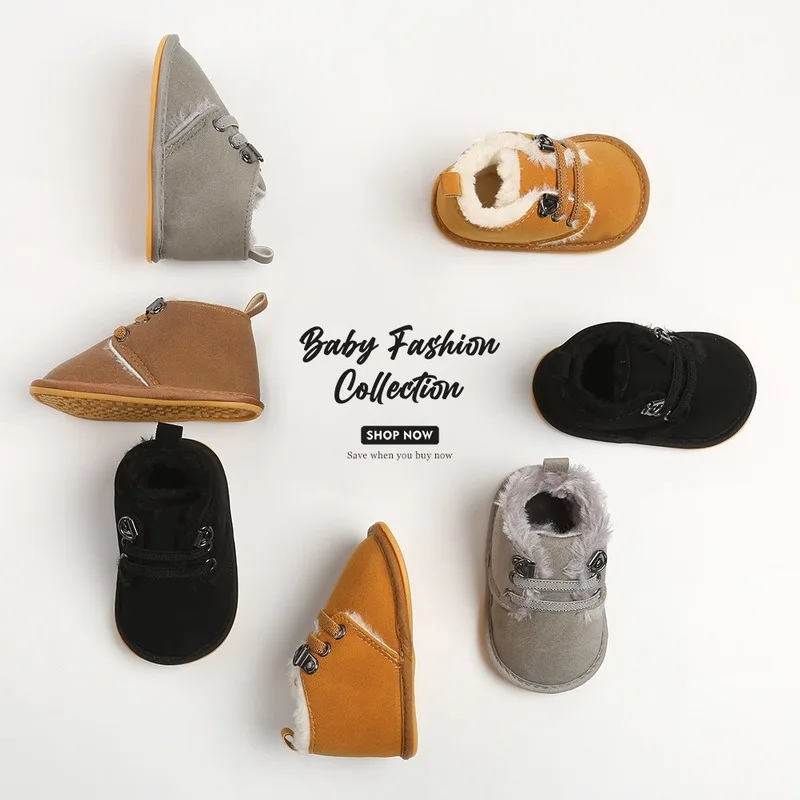 Autumn Winter Soft Leather Baby Plush Shoes Toddler Rubber Sole First Walkers Newborn Boys Girls Anti-slip Booties for Kids
Autumn Winter Soft Leather Baby Plush Shoes Toddler Rubber Sole First Walkers Newborn Boys Girls Anti-slip Booties for Kids