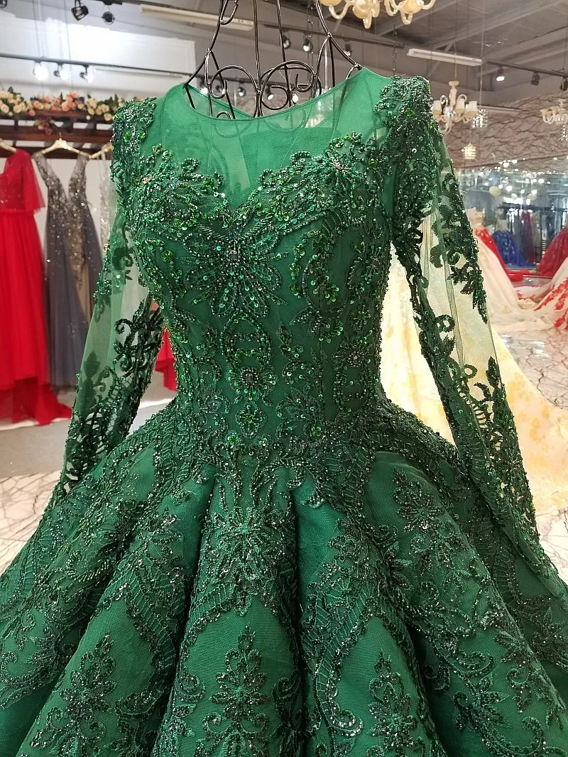 BGW 21825ht Floor Length Puffy Green Evening Dress O-neck Long Tulle Sleeves Lace Up Back Pleat Evening Party Dresses
BGW 21825ht Floor Length Puffy Green Evening Dress O-neck Long Tulle Sleeves Lace Up Back Pleat Evening Party Dresses