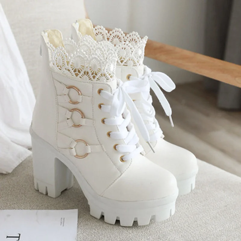 2021 Autumn Women Platform Boots Square High Heel Ankle Boots Fashion Round Toe Lace-up Winter Boots Short Boot Ladies Footwear
2021 Autumn Women Platform Boots Square High Heel Ankle Boots Fashion Round Toe Lace-up Winter Boots Short Boot Ladies Footwear