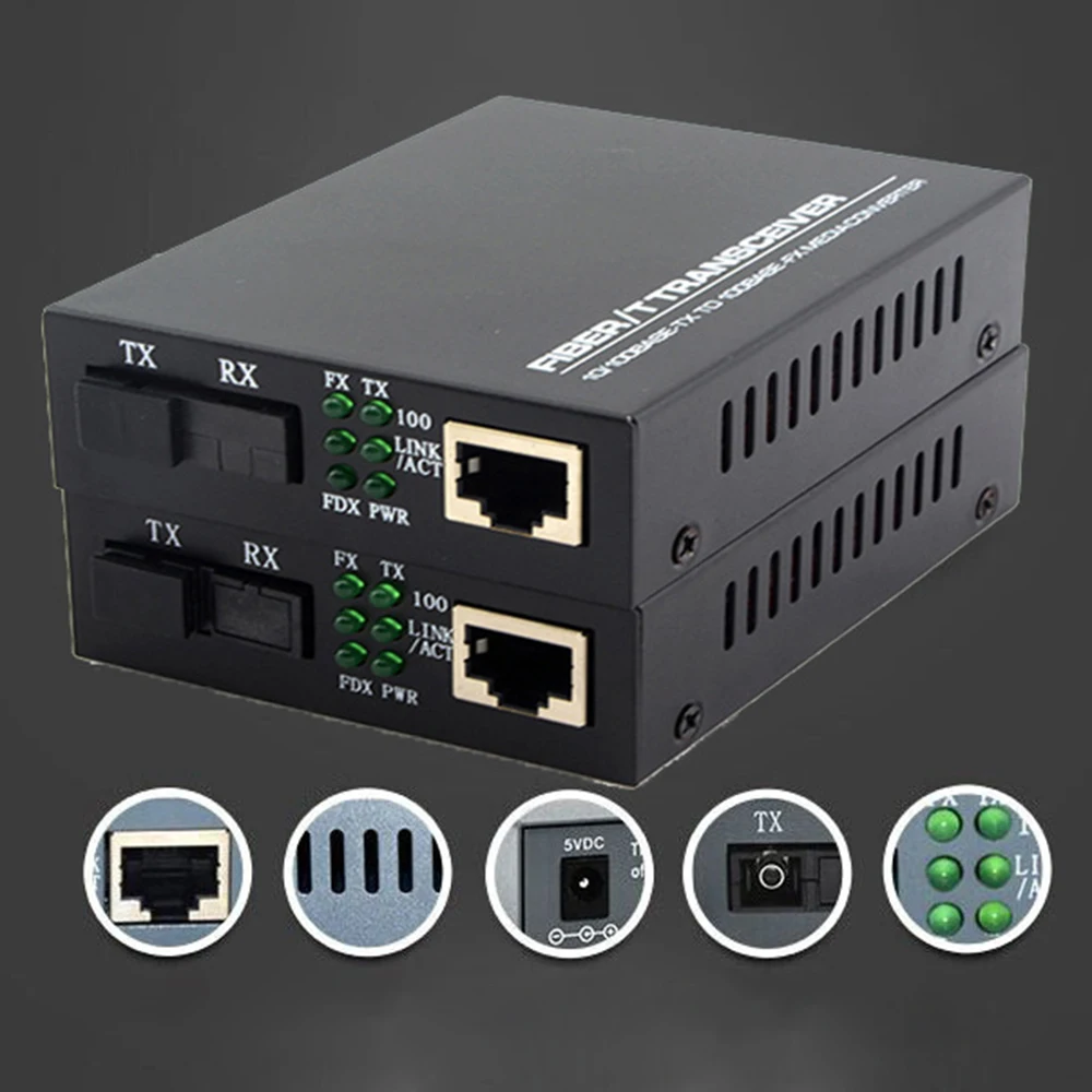 A Pair Fast Ethernet Media Converters 10/100Mbps Single Mode Single Fiber Optical Transceiver Up To 20km
A Pair Fast Ethernet Media Converters 10/100Mbps Single Mode Single Fiber Optical Transceiver Up To 20km