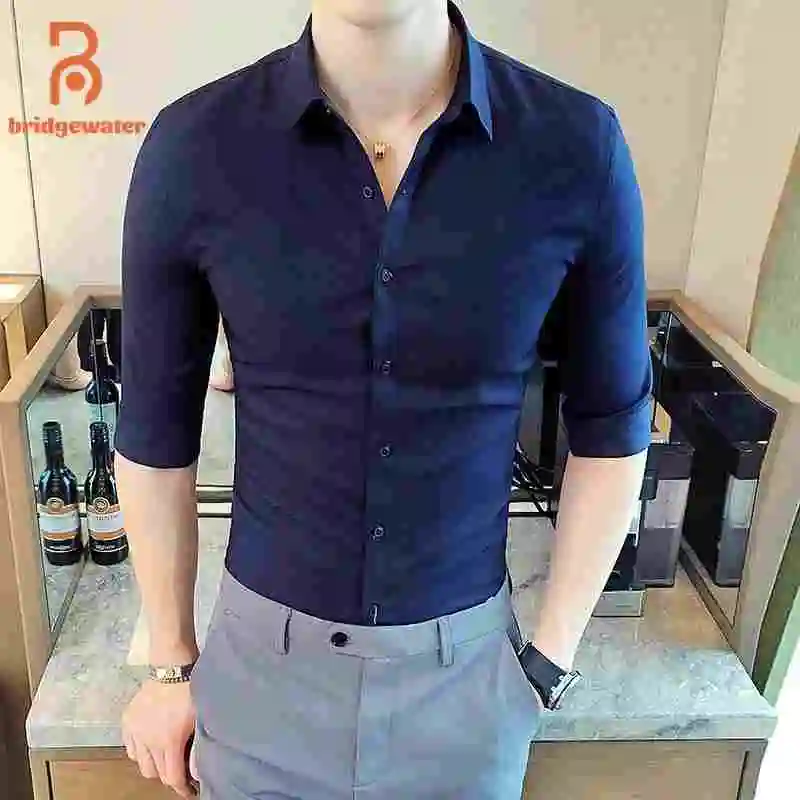 BRIDGEWATER Men Dress Shirts Summer Business Office Social Collared Shirt White Blue Short Long Sleeve Shirt Casual Cardigan
BRIDGEWATER Men Dress Shirts Summer Business Office Social Collared Shirt White Blue Short Long Sleeve Shirt Casual Cardigan