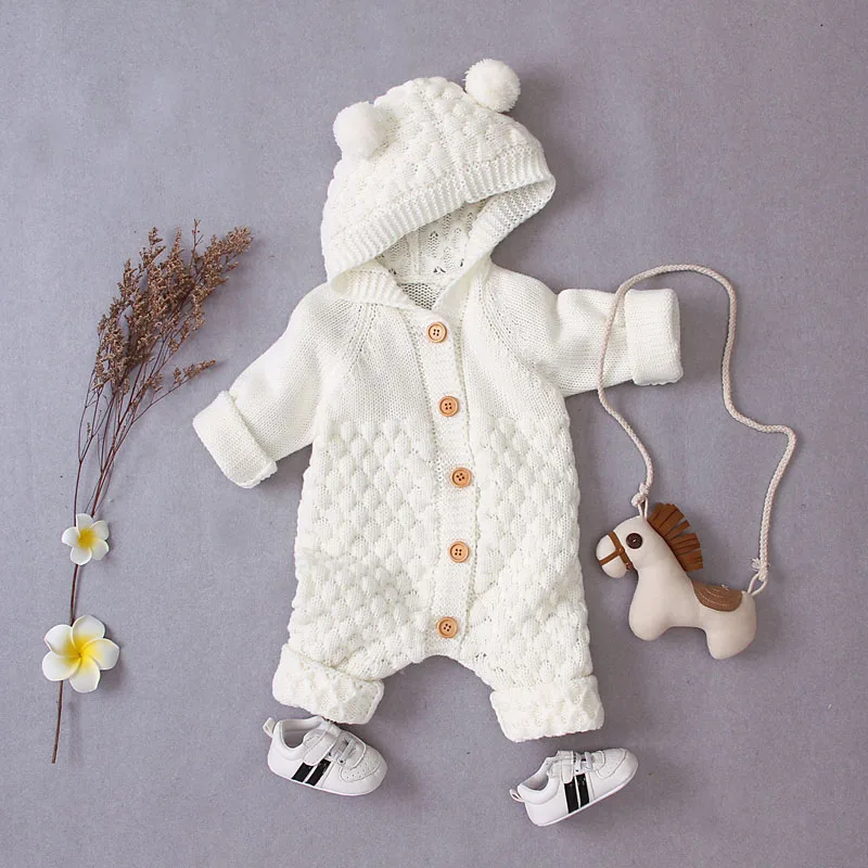 MILANCEL 2019 autumn baby rompers bear hood baby boys jumpsuits cute knit outfit 
MILANCEL 2019 autumn baby rompers bear hood baby boys jumpsuits cute knit outfit