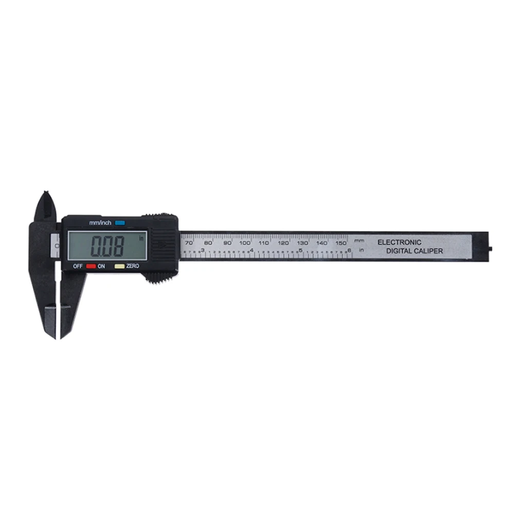 150mm 6 Inch Electronic Plastic Digital Caliper Carbon Fiber Vernier Caliper Gauge Micrometer Measuring Tool Digital Ruler
150mm 6 Inch Electronic Plastic Digital Caliper Carbon Fiber Vernier Caliper Gauge Micrometer Measuring Tool Digital Ruler