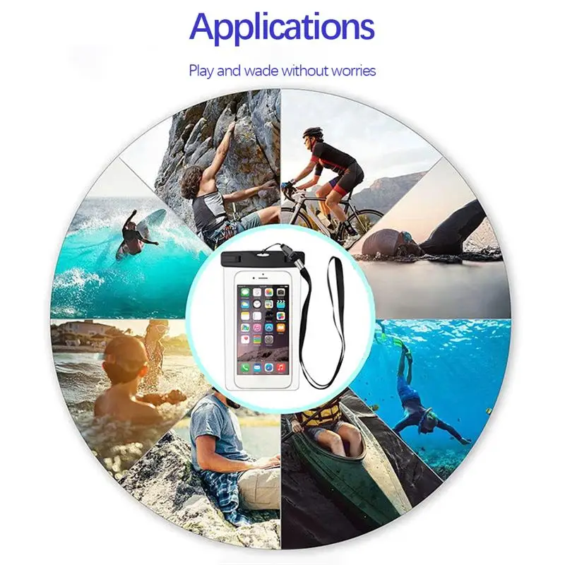 Universal Waterproof Phone Pouch Underwater Touch Screen Phone Case Dry Bag With Lanyard For IPhone X For Samsung
Universal Waterproof Phone Pouch Underwater Touch Screen Phone Case Dry Bag With Lanyard For IPhone X For Samsung