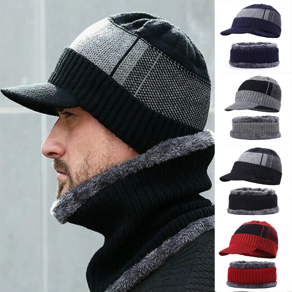 Men Winter Warm Hat Knit Visor Fleece Lined Cap Soft Breathable with Scarf Loops Set LDF668
Men Winter Warm Hat Knit Visor Fleece Lined Cap Soft Breathable with Scarf Loops Set LDF668