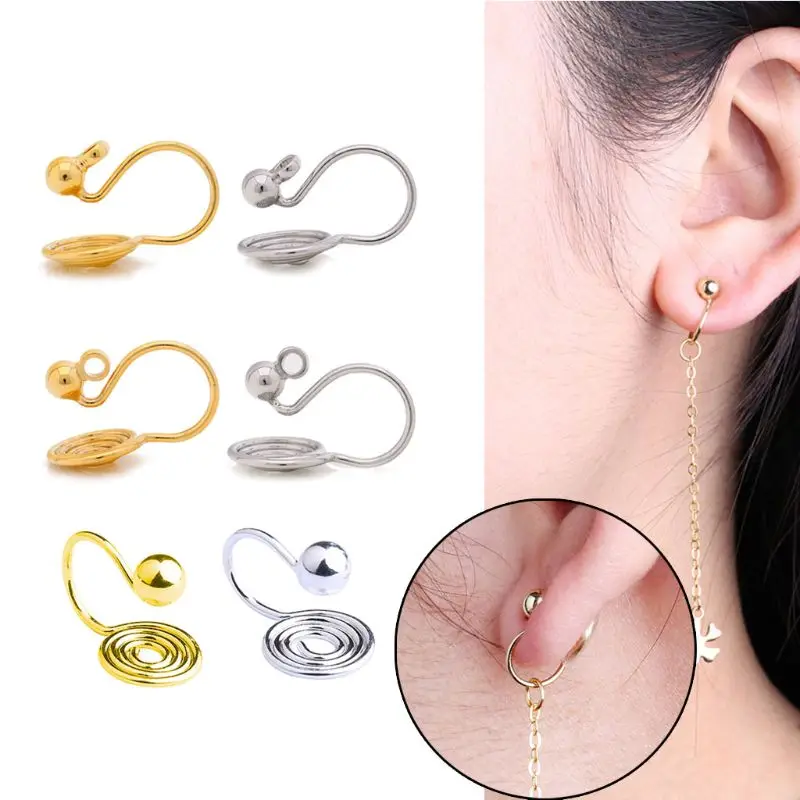 10Pack Clip-on Earring Converter with Easy Open Loop DIY Earring Turn Any Studs or Pierced into Clip on Jewelry Findings 
10Pack Clip-on Earring Converter with Easy Open Loop DIY Earring Turn Any Studs or Pierced into Clip on Jewelry Findings