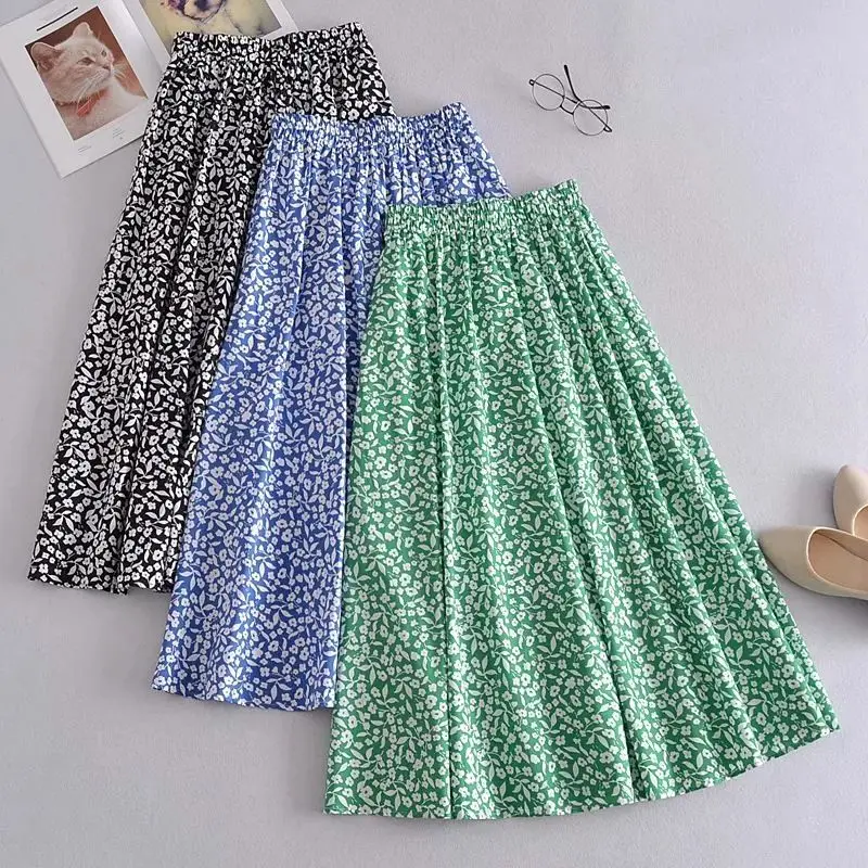 Summer Skirts for Women 2021 Boho Floral Print Skirt Elastic High Waist Elegant Casual Midi Long Skirt Korean Fashion Clothing 
Summer Skirts for Women 2021 Boho Floral Print Skirt Elastic High Waist Elegant Casual Midi Long Skirt Korean Fashion Clothing