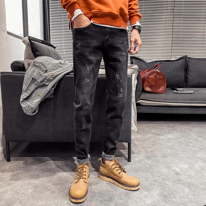 2020 autumn / winter jeans men's Korean slim fashion brand versatile legged pants elastic Plush thickening
2020 autumn / winter jeans men's Korean slim fashion brand versatile legged pants elastic Plush thickening