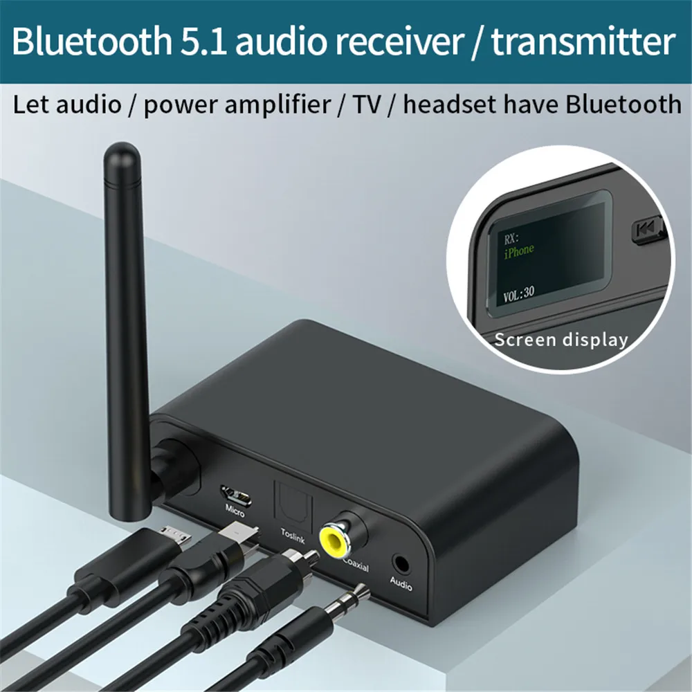 Bluetooth V5.1 аудиопередатчик приемник ЖК-дисплей SPDIF 3,5 мм AUX RCA коаксиальный стерео беспроводной адаптер для ПК ТВ наушников
Bluetooth V5.1 аудиопередатчик приемник ЖК-дисплей SPDIF 3,5 мм AUX RCA коаксиальный стерео беспроводной адаптер для ПК ТВ наушников