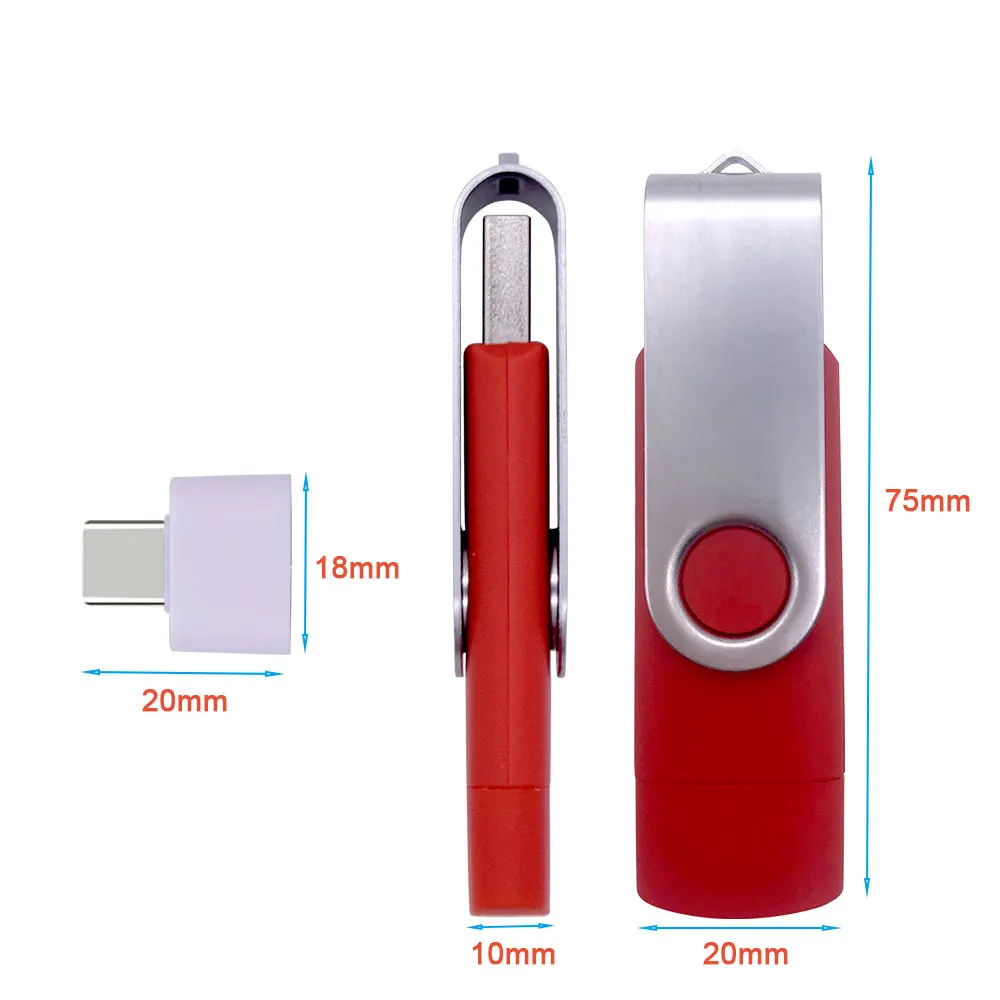 OTG 3 In 1 Metal Flash Drive USB 2.0 & Type-C High Speed Pen Drive 4GB 8GB 16GB 32GB 64GB Pendrive Cle USB Memory Stick for Gift
OTG 3 In 1 Metal Flash Drive USB 2.0 & Type-C High Speed Pen Drive 4GB 8GB 16GB 32GB 64GB Pendrive Cle USB Memory Stick for Gift