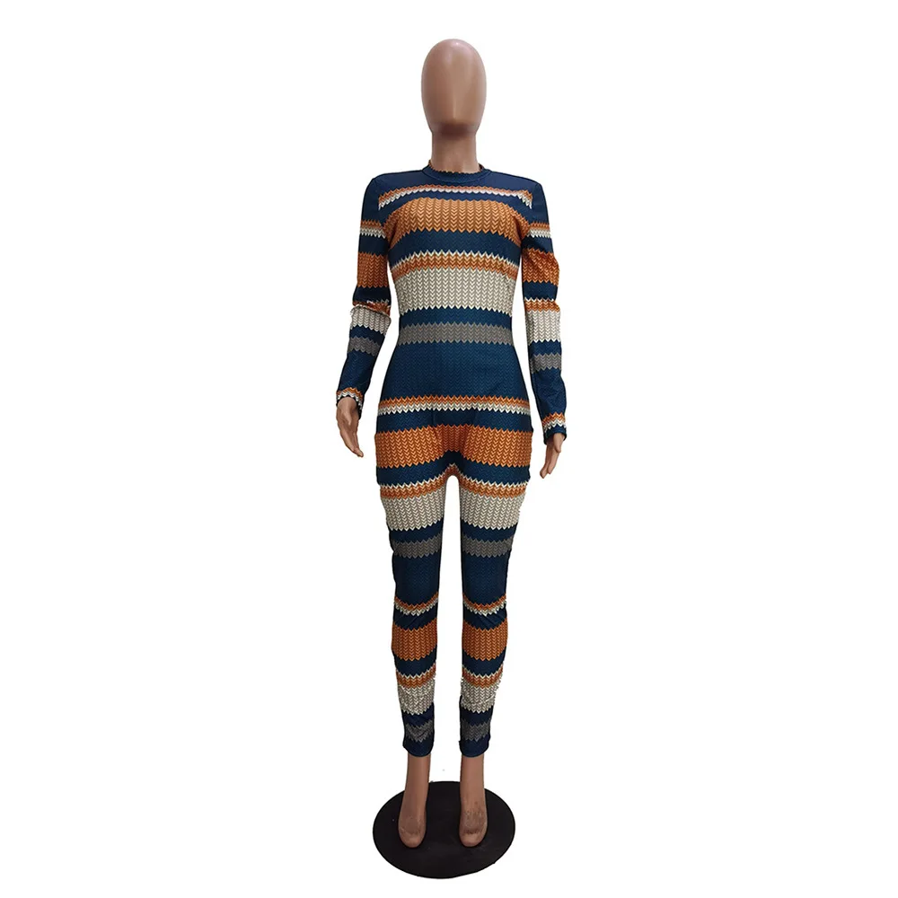 Womens Jumpsuit Geometric Print Skinny Elastic Hight Full Sleeve Skinny Bodysuit Vintage Girls Bodycon One Piece Overall
Womens Jumpsuit Geometric Print Skinny Elastic Hight Full Sleeve Skinny Bodysuit Vintage Girls Bodycon One Piece Overall