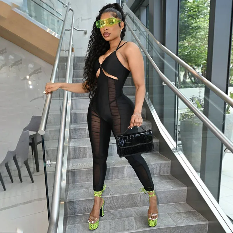 Kayotuas Women Jumpsuit Mesh Patchwork Hollow Out Strap Bodycon Skinny V-Neck Sexy Streetwear Club Summer Clothes Romper
Kayotuas Women Jumpsuit Mesh Patchwork Hollow Out Strap Bodycon Skinny V-Neck Sexy Streetwear Club Summer Clothes Romper