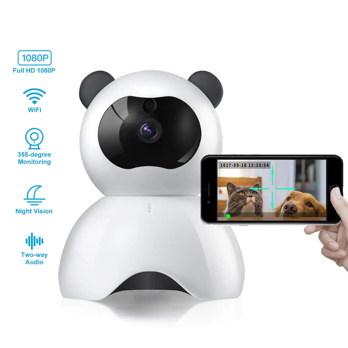 1080P Smart Camera IP Webcam Camcorder 360 Panoramic Home Angle WIFI Wireless Night Vision Motion Detection Enhanced Camcorder
1080P Smart Camera IP Webcam Camcorder 360 Panoramic Home Angle WIFI Wireless Night Vision Motion Detection Enhanced Camcorder