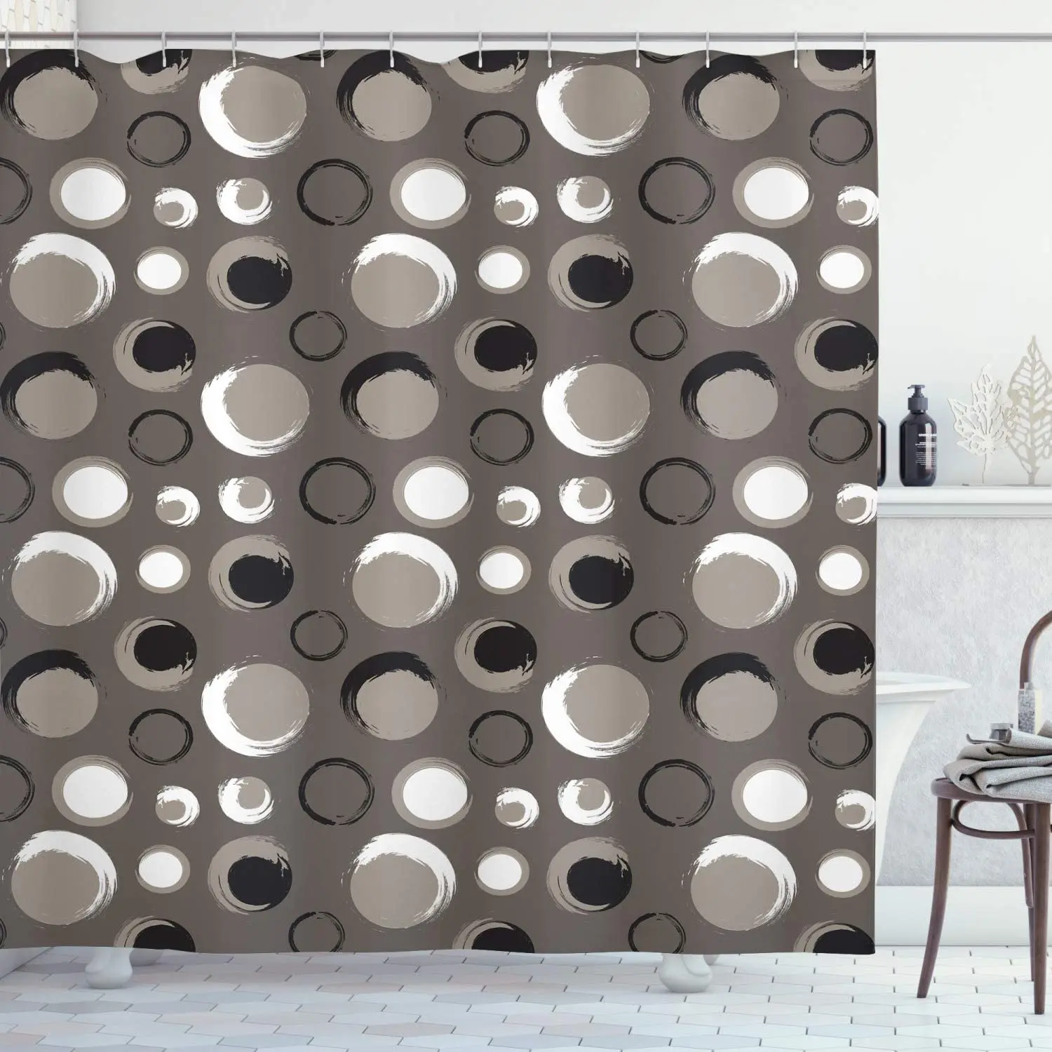 Taupe Shower Curtain Waterproof Bath Curtain Grunge Circles Dots Brushstrokes Hand Bath Screen Printed Curtain for Bathroom Gift
Taupe Shower Curtain Waterproof Bath Curtain Grunge Circles Dots Brushstrokes Hand Bath Screen Printed Curtain for Bathroom Gift