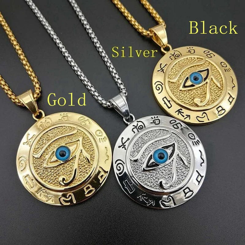 Eye of Horus Muslim Rune Pattern Round Pendant Necklace Men's Necklace Sliding Pendant Metal Necklace Amulet Accessory Jewelry
Eye of Horus Muslim Rune Pattern Round Pendant Necklace Men's Necklace Sliding Pendant Metal Necklace Amulet Accessory Jewelry