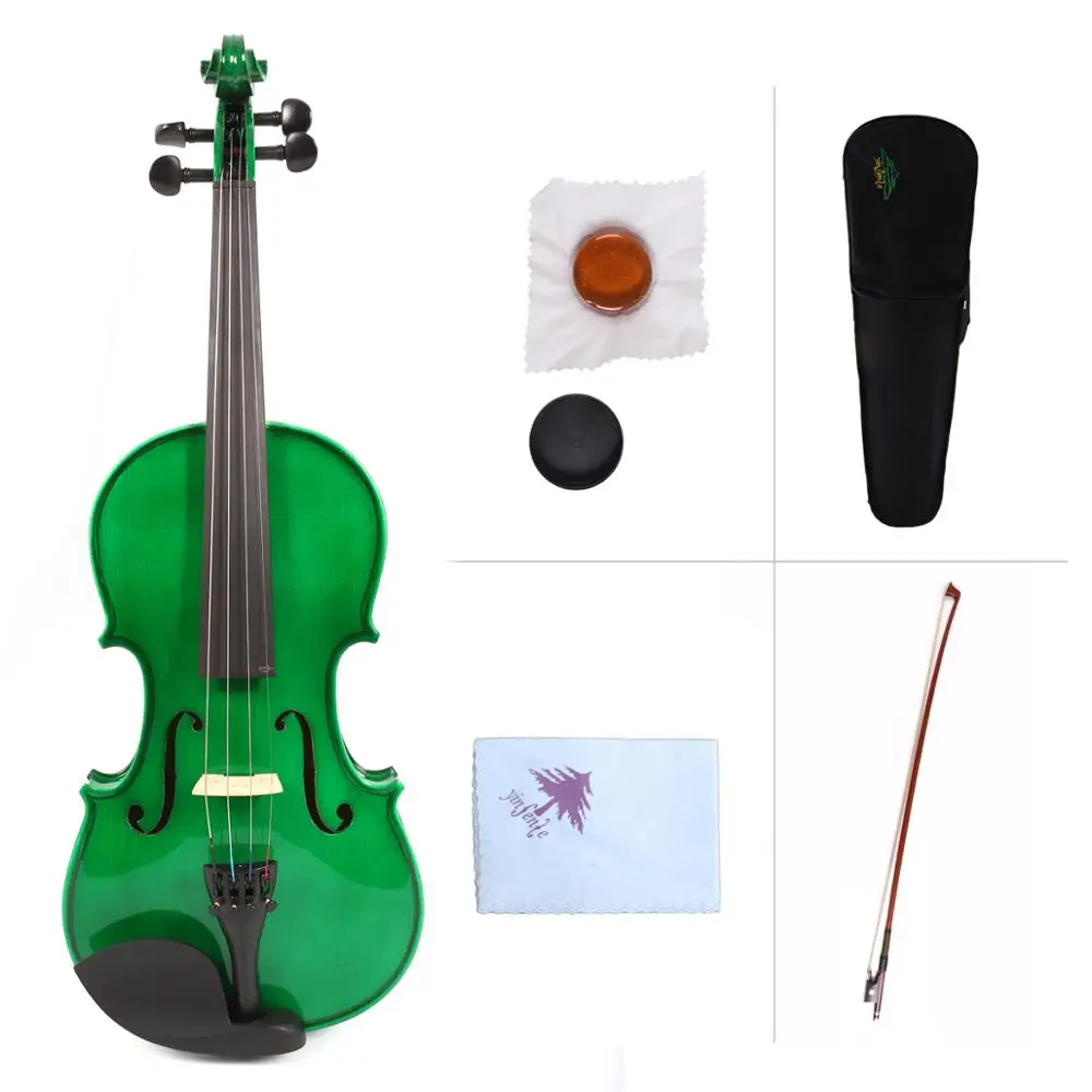 

Yinfente зеленая акустическая скрипка 3/4 4/4 клен + ель ручной работы милый тон Бесплатный чехол + бант + кабель # VL1